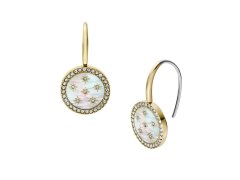 Fossil Visací pozlacené náušnice Classic Mother of Pearl JF04867710