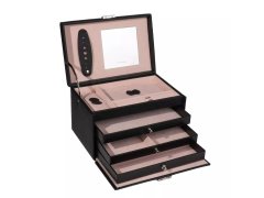 Friedrich Lederwaren Luxusní černá šperkovnice Classico Rosé 23238-20