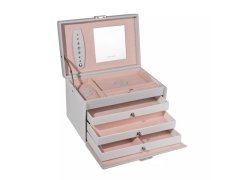 Friedrich Lederwaren Luxusní šedá šperkovnice Classico Rosé 23238-11