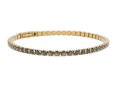Furiosa Tenisový náramek s šedými krystaly Swarovski SB-MIDNIGHTTENNIS-G 17 cm