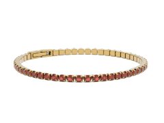 Furiosa Tenisový náramek s červenými krystaly Swarovski SB-CHERRYTENNIS-G 17 cm