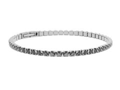 Furiosa Tenisový náramek s šedými krystaly Swarovski SB-MIDNIGHTTENNIS-S 16 cm