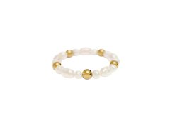 Furiosa Nastavitelný pozlacený prsten s&nbsp;pravými perlami Ariel Pearls SR-ARIEL-G