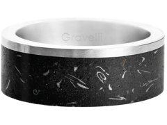 Gravelli Stylový betonový prsten Edge Fragments Edition ocelová/atracitová GJRUFSA002 60 mm