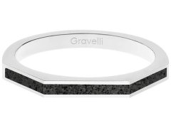 Gravelli Ocelový prsten s betonem Three Side ocelová/antracitová GJRWSSA123 53 mm