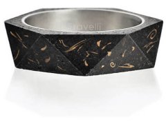 Gravelli Stylový betonový prsten Cubist Fragments Edition měděná/antracitová GJRUFCA005 53 mm
