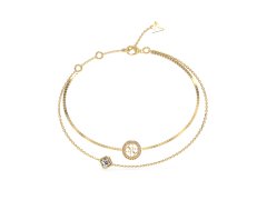 Guess Dvojitý pozlacený náramek 4G Crush JUBB04160JWYG 18,5 cm