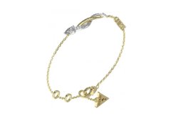 Guess Elegantní bicolor náramek se zirkony Twist JUBB05067JWYGRH 18,5 cm
