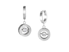 Guess Elegantní ocelové náušnice kruhy Solitaire JUBE01463JWRHT/U