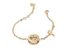 Guess Elegantní pozlacený náramek Solitaire JUBB01462JWYG 17 - 21 cm - L