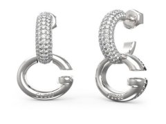 Guess Fashion kruhové náušnice s krystaly Oh My G JUBE04521JWRHT/U