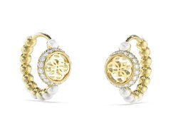 Guess Jedinečné kruhové náušnice s perličkami Tiny Pearly JUBE05518JWYGT/U