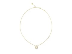 Guess Krásný pozlacený náhrdelník s květinou Shining Winter JUBN04466JWYGT/U