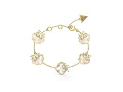 Guess Krásný pozlacený náramek se čtyřlístky Wild Flower JUBB05582JWYGS