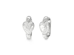 Guess Kruhové náušnice se srdíčky Crystal Love JUBE06365JWRHT/U