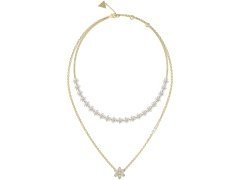 Guess Květinový náhrdelník z pozlacené oceli White Lotus JUBN04130JWYGWHT/U