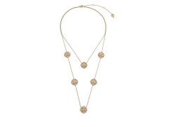 Guess Luxusní pozlacený dvojitý náhrdelník Wild Flower JUBN05500JWYGT/U