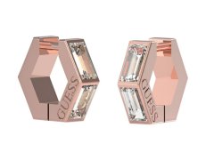 Guess Módní bronzové náušnice s&nbsp;čirou zirkonií Huggie Me JUBE03133JWRGT/U