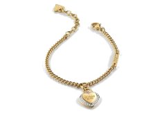 Guess Módní pozlacený náramek Fine Heart JUBB01422JWYG 17 - 21 cm - L