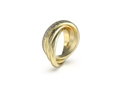 Guess Módní pozlacený prsten se zirkony Perfect JUBR04067JWYG 56 mm