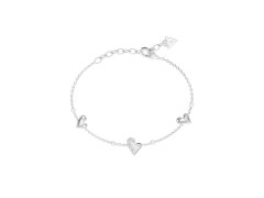 Guess Něžný ocelový náramek se srdíčky Golden love JUBB06451JWRH 18,4 cm