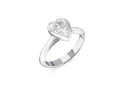 Guess Něžný ocelový prsten Čiré srdce Crystal Love JUBR06363JWRH 52 mm