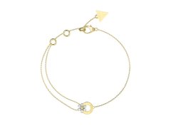 Guess Něžný pozlacený náramek s&nbsp;květinou Lily JUBB05111JWYG 18,4 cm