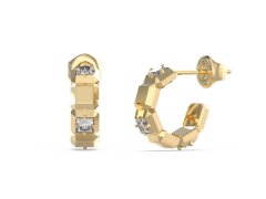 Guess Pozlacené kruhové náušnice Ace Of Diamonds JUBE06183JWYGT/U