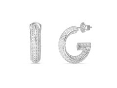 Guess Ocelové kruhové náušnice G Crystal JUBE05444JWRHT/U