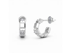 Guess Ocelové kruhové náušnice Ace Of Diamonds JUBE06183JWRHT/U