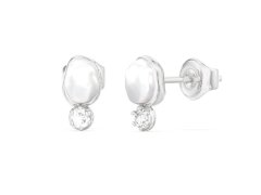 Guess Ocelové náušnice s perlou a zirkony Pearly JUBE06482JWRHT/U