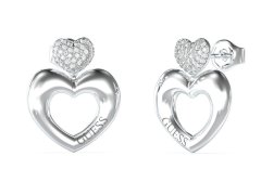 Guess Ocelové srdíčkové náušnice Crazy In Love JUBE05209JWRHT/U
