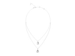 Guess Ocelový dvojitý náhrdelník s kubickými zirkony 4G Light JUBN05242JWRHT/U