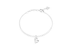 Guess Ocelový náramek Srdce s perličkami Golden love JUBB06455JWRH 18,4 cm