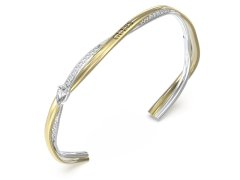 Guess Pevný bicolor náramek se zirkony Twist JUBB05069JWYGRH 5,5 cm