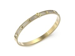 Guess Pevný pozlacený náramek s krystaly 4G Forever JUBB03276JWYG 5,5 cm