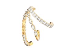 Guess Pozlacená single třpytivá náušnice Crazy Earrings JUBE03296JWYGT-U