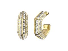 Guess Pozlacené kruhové náušnice Lioness Queen JUBE06188JWYGT/U
