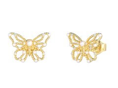 Guess Pozlacené náušnice Motýlci Borboleta JUBE06123JWYGT/U