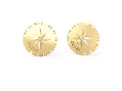 Guess Pozlacené peckové náušnice Monete JUBE02206JWYGT/U
