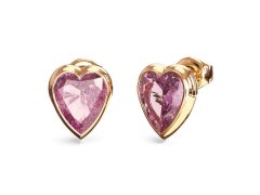 Guess Pozlacené pecky Růžové srdce Crystal Love JUBE06361JWYGPKT/U