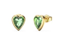 Guess Pozlacené pecky Zelené srdce Crystal Love JUBE06361JWYGGNT/U