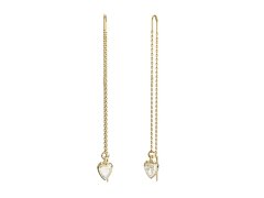 Guess Pozlacené řetízkové náušnice Crystal Love JUBE06364JWYGT/U