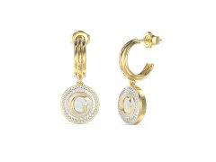 Guess Pozlacené visací náušnice G Talisman JUBE06204JWYGT/U