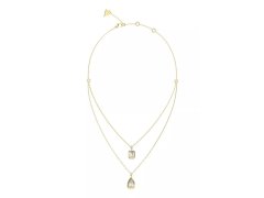 Guess Pozlacený dvojitý náhrdelník s kubickými zirkony 4G Light JUBN05242JWYGT/U