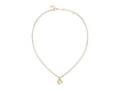 Guess Pozlacený náhrdelník Čiré srdce Crystal Love JUBN06359JWYGT/U