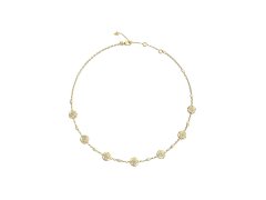 Guess Pozlacený náhrdelník s krystaly Spinning Bloom JUBN06465JWYGT/U