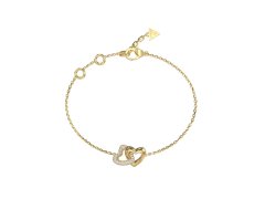 Guess Pozlacený náramek Propojené srdce Beloved JUBB06014JWYG 18,4 cm