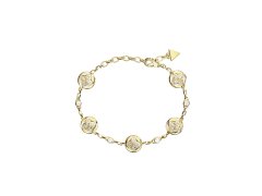 Guess Pozlacený náramek s krystaly Spinning Bloom JUBB06466JWYG 18,4 cm