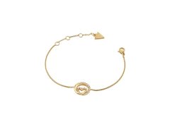 Guess Pozlacený náramek s&nbsp;krystaly Srdce Iconique JUBB05527JWYG 18,4 cm